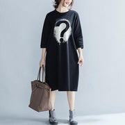 Schöne schwarze Baumwoll-Tuniken für Frauen plus Größe Fototaschen Art Dress