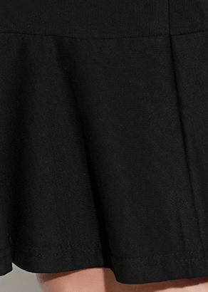 Beautiful black print linen Tunics Vintage Shape o neck short spring Dress