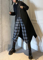 Beautiful hooded asymmetric clothes For Women Fashion Ideas black shirt - SooLinen