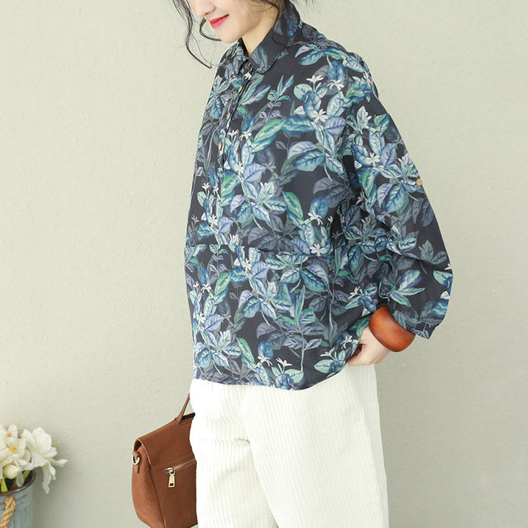 Beautiful lapel linen tunic pattern 2019 Tutorials floral tunic shirts spring