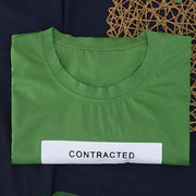Beautiful o neck off the shoulder cotton Blouse design green print tops - SooLinen