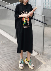 Schöne Kurzarm-Baumwollkleidung mit O-Ausschnitt, feine Runway-schwarze lange Kleider Sommer