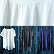 Beautiful white tops women Wardrobes o neck patchwork summer tops - SooLinen