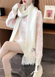 Beige O-Neck Cozy Cotton Knit Sweater Spring