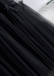 A-Linien-Röcke mit schwarzer Schleife und hoher Taille aus Tüll