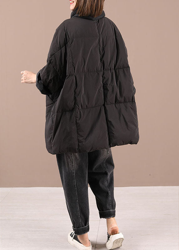 Schwarze Schleifentaschen mit Reißverschluss Winter-Entendaunenmantel mit langen Ärmeln