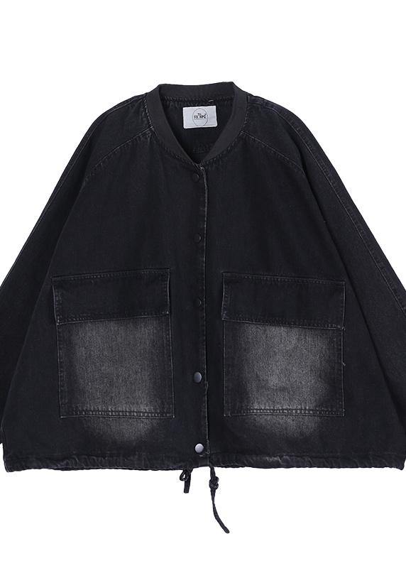 Black Fashion Trench Coat Drawstring Hooded Spring Outwear - SooLinen