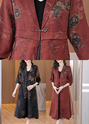 Black Oriental Silk Cardigan Embroidered Chinese Button Summer