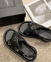 Black Peep Toe Cross Strap Platform Fashion Butterfly Splicing Sandals