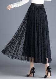 Black Wear On Both Sides Tulle A Line Skirts Spring
