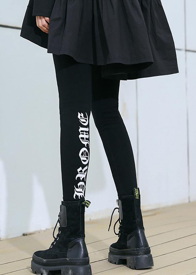 Black leggings female winter large size high waist  nine points feet pants women - SooLinen