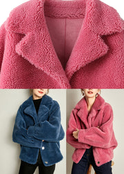 Blue Pockets Cozy Faux Fur Jackets Winter