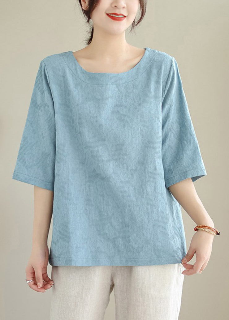 Blue Print Solid T Shirts Half Sleeve