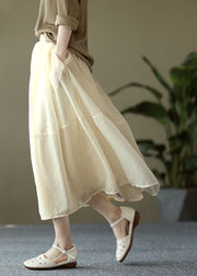 Bohemian Apricot Patchwork Tulle A Line Skirt Summer