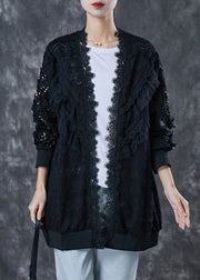 Bohemian Black Oversized Patchwork Lace Cardigan Spring