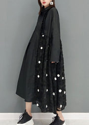 Bohemian Black lace Patchwork shirt Dresses Spring
