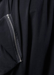 Bohemian Black zippered asymmetrical design Jogging Casual Spring Pants