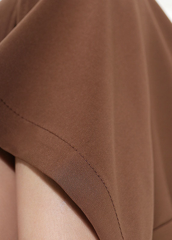Bohemian Brown High Waist side open Asymmetrical design  Skirts