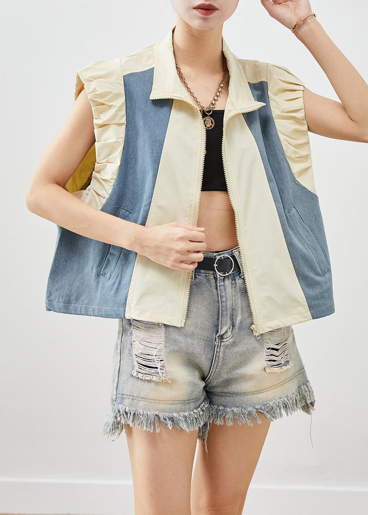Bohemian Colorblock Oversized Patchwork Cotton Loose Vests Fall