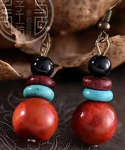 Bohemian Ethnic Style Wood Beads Vintage Drop Earrings