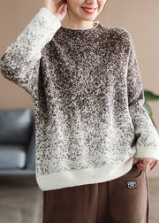 Bohemian Green Gradient color Knit Pullover Winter
