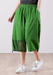 Bohemian Green High Waist Tulle Patchwork Cotton Harem Pants Summer
