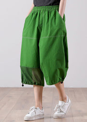 Bohemian Green High Waist Tulle Patchwork Cotton Harem Pants Summer