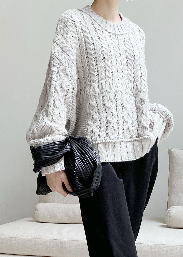 Bohemian Grey Hollow Out Woolen Knit sweaters Spring