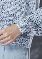 Bohemian Grey Sequins Chunky Knit Sweaters Winter