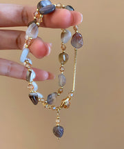 Bohemian Multi Copper Overgild Pearl Crystal Charm Bracelet