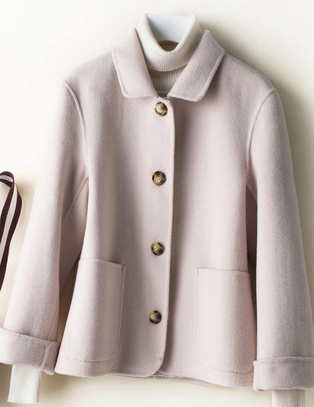 Bohemian Peter pan Collar pockets Plus Size clothes For Women brown jackets - SooLinen