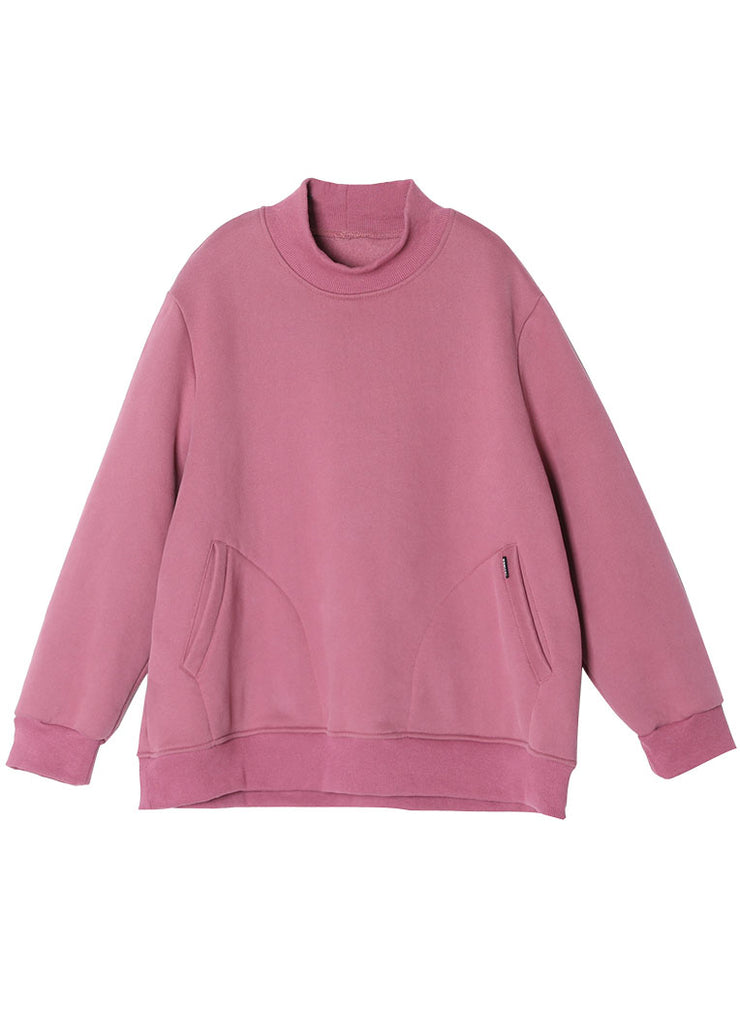 Bohemian Pink Taschen Warme Fleece-Sweatshirts Trainingsanzüge Winter