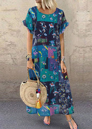 Bohemian Print Short Sleeve Summer Plus Size Dress