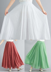 Bohemian Solid White High Waist Layered Design Cotton Skirt Summer