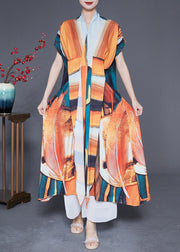 Bohemian V Neck Lace Up Print Silk Holiday Dress Summer