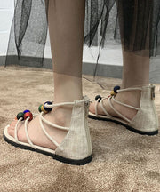 Bohemian White Beach Sandals Multicolour Bead Sandals
