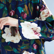 Bohemian floral Chiffon Robes Soft Surroundings Tutorials pockets A Line Dress