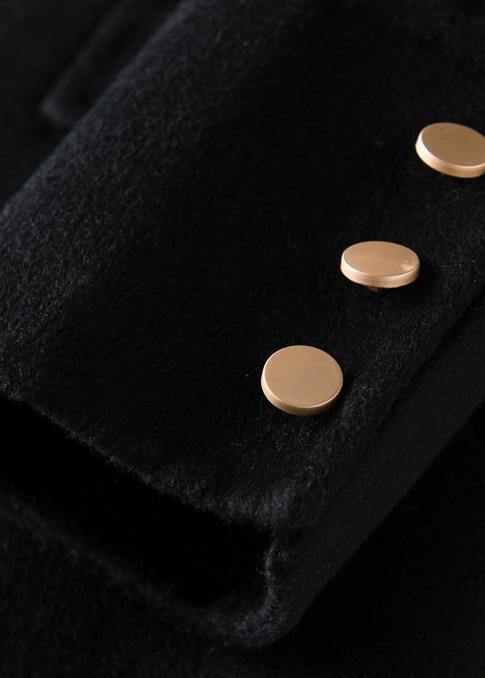 Bohemian lapel Button Down Fashion coat for woman blue Knee Woolen Coats - SooLinen