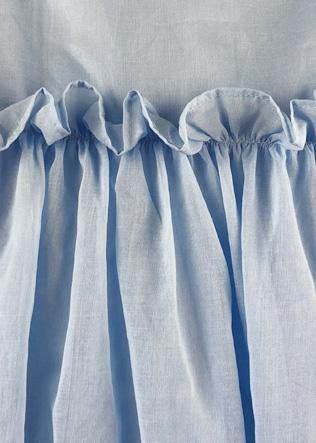 Bohemian o neck patchwork linen cotton clothes Catwalk light blue Dress summer - SooLinen