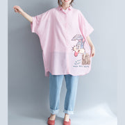 Böhmische rosa gestreifte Baumwollkleidung Süßigkeiten Outfits Reversstickerei tägliche Kleider