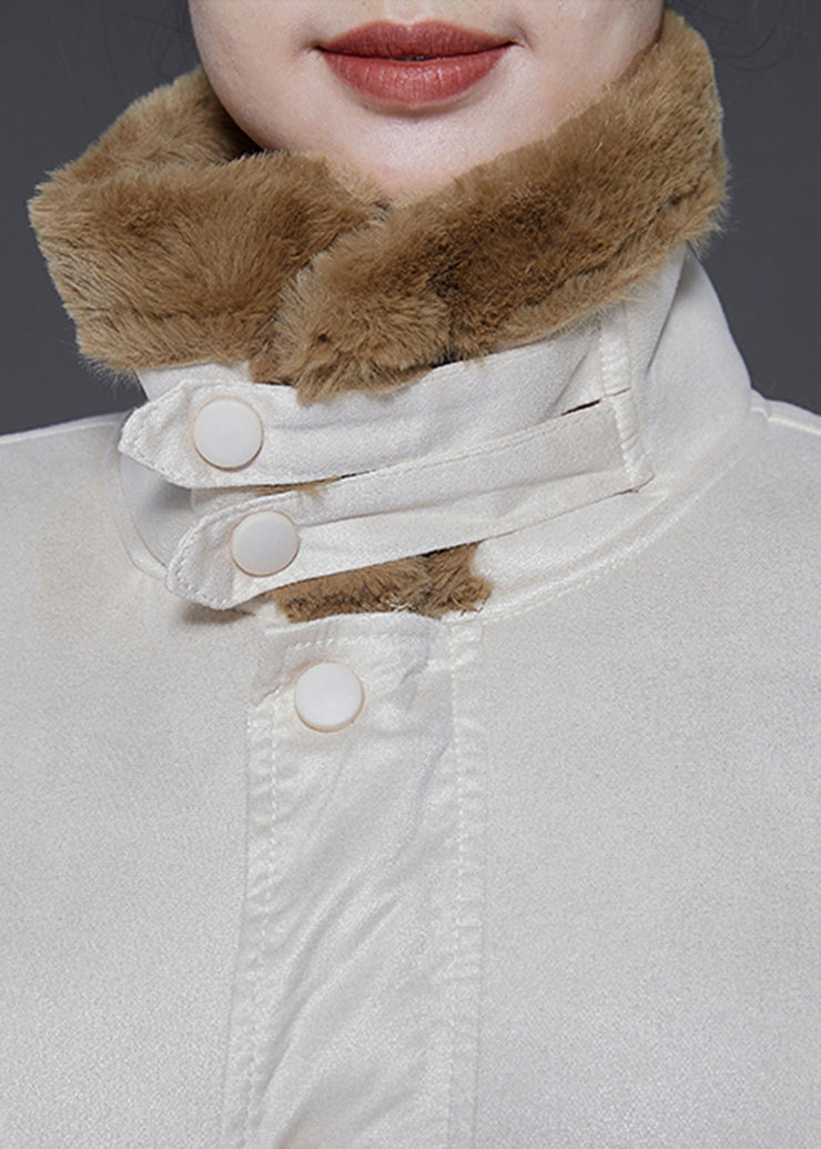 Boho Beige Oversized Thick Warm Fleece Trench Winter