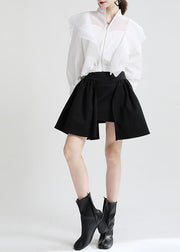 Boho Black High Waist Patchwork asymmetrical design Fall Skirt