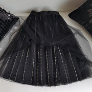 Boho Black Sequins tulle A Line Skirts Summer
