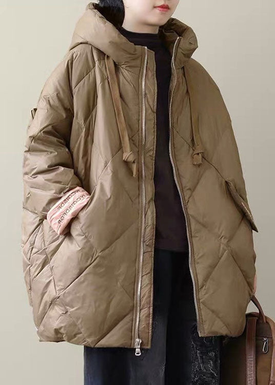 Boho Black Long Puffer Jackets Plus Size Winter Warm Cotton Blend Coats