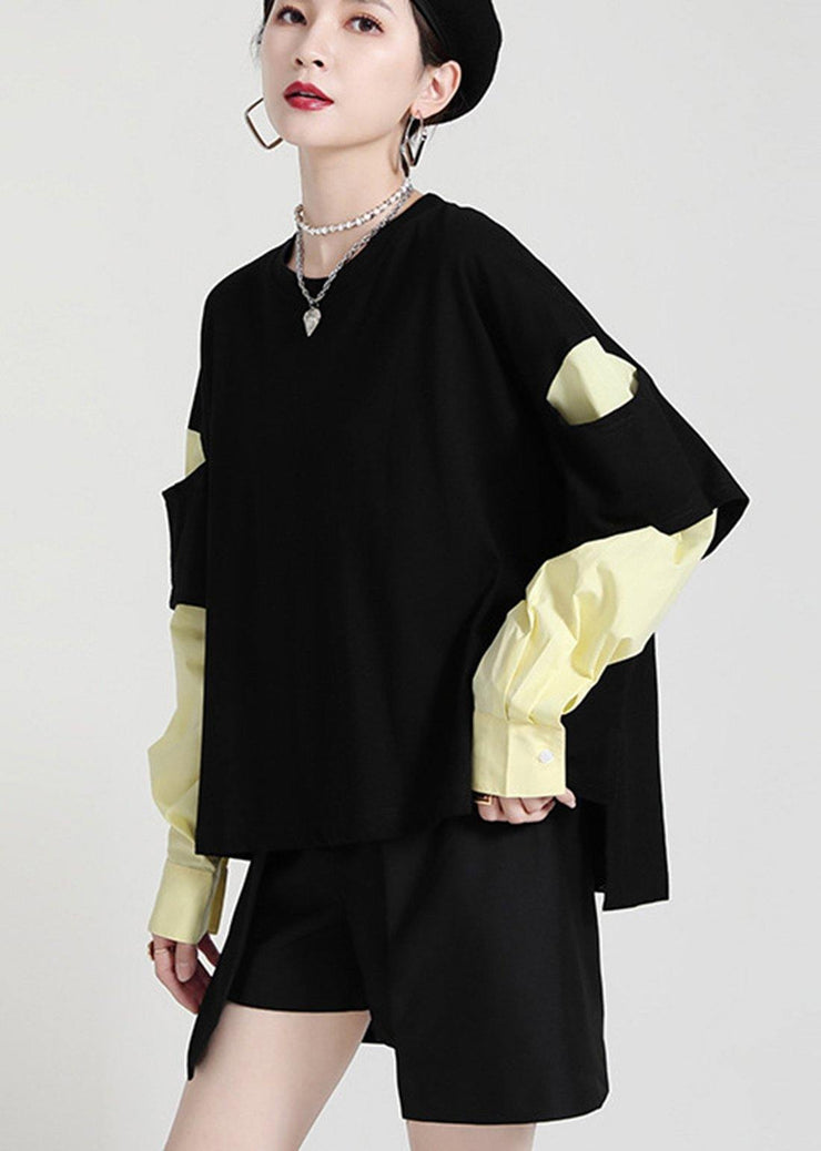 Boho Black low high design Sweatshirt - SooLinen