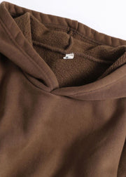 Boho Chocolate Hooded Pockets Warm Fleece Sweatshirts Winter dress