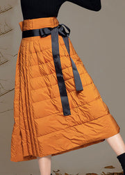 Boho Orange Dicke Warme Low-High-Design Winter-Entendaunenröcke
