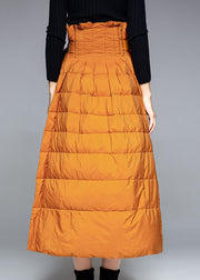 Boho Orange Thick Warm low high design Winter Duck Down Skirts
