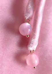 Boho Pink O-Neck Tasseled Patchwork Silk Velour Tops Spring