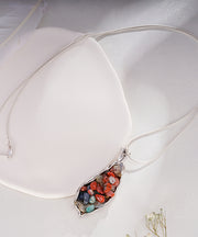 Boho Silk Sterling Silver Jade Pendant Necklace